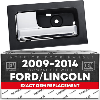 T1A driver handle front view showing chrome lever and textured black housing for OEM look