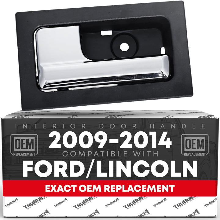 T1A driver handle front view showing chrome lever and textured black housing for OEM look