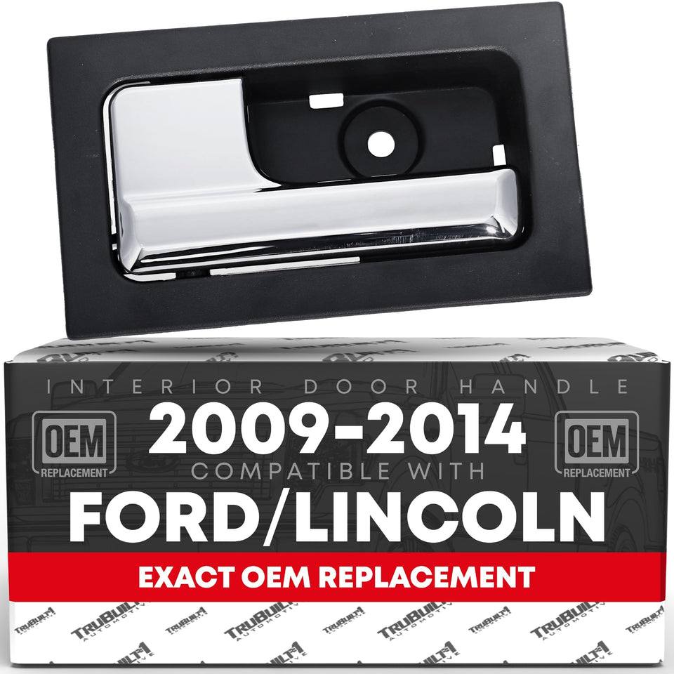 T1A driver handle front view showing chrome lever and textured black housing for OEM look