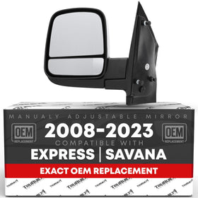 T1A driver side mirror front view showing exact OEM fit and restored appearance