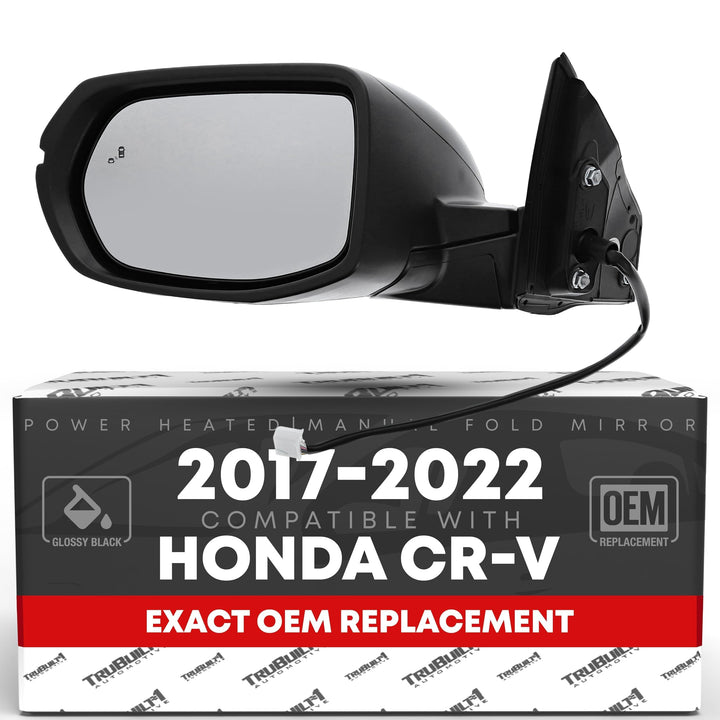 T1A driver side mirror front view showing complete features and fit