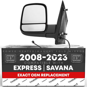 T1A front view of driver side mirror showing exact OEM fit and restored visibility