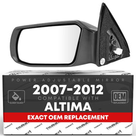T1A front view of driver mirror showing fit and finish for easy replacement