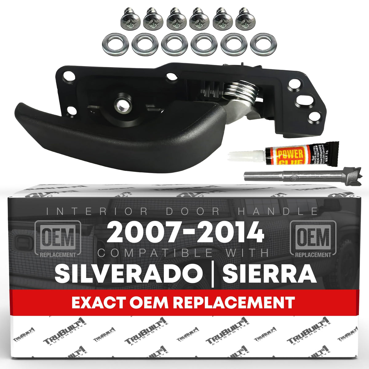 T1A front door handle packaging showing fitment and easy replacement benefit