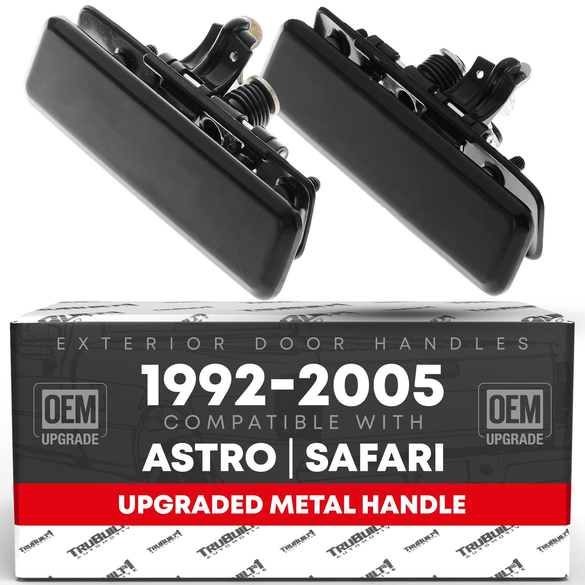T1A front handles packaged and shown front view, clear OEM match