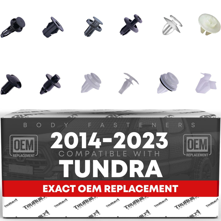 T1A front packaging showing 120-piece fastener kit for Toyota Tundra, ensures correct parts