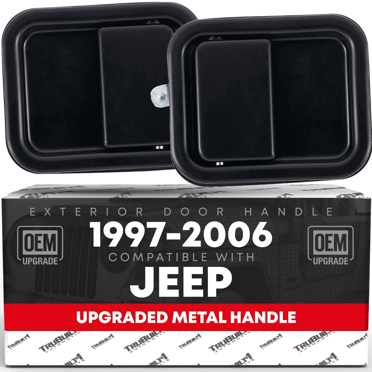 T1A front view of black metal door handles showing fit and finish benefits