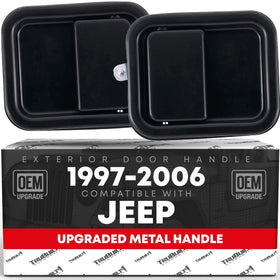 T1A front view of black metal door handles showing fit and finish benefits