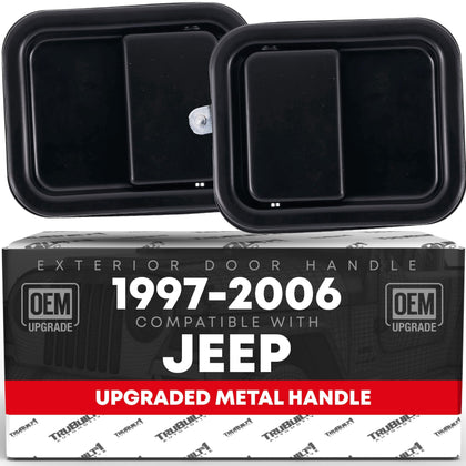 T1A front view of black metal door handles showing fit and finish benefits