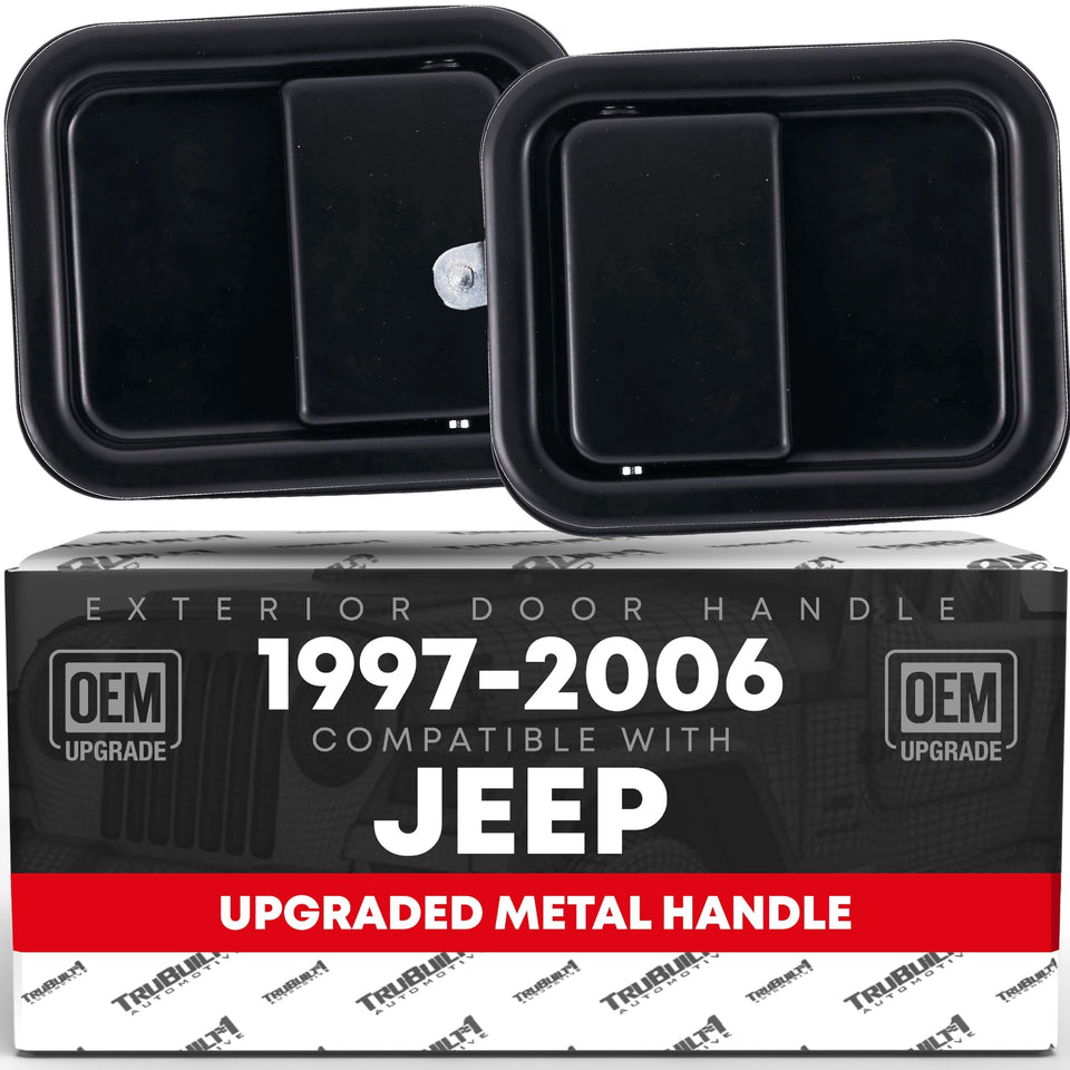 T1A front view of black metal door handles showing fit and finish benefits