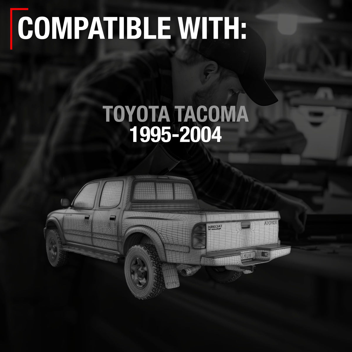 T1A installed on Tacoma door demonstrating restored appearance and function benefit