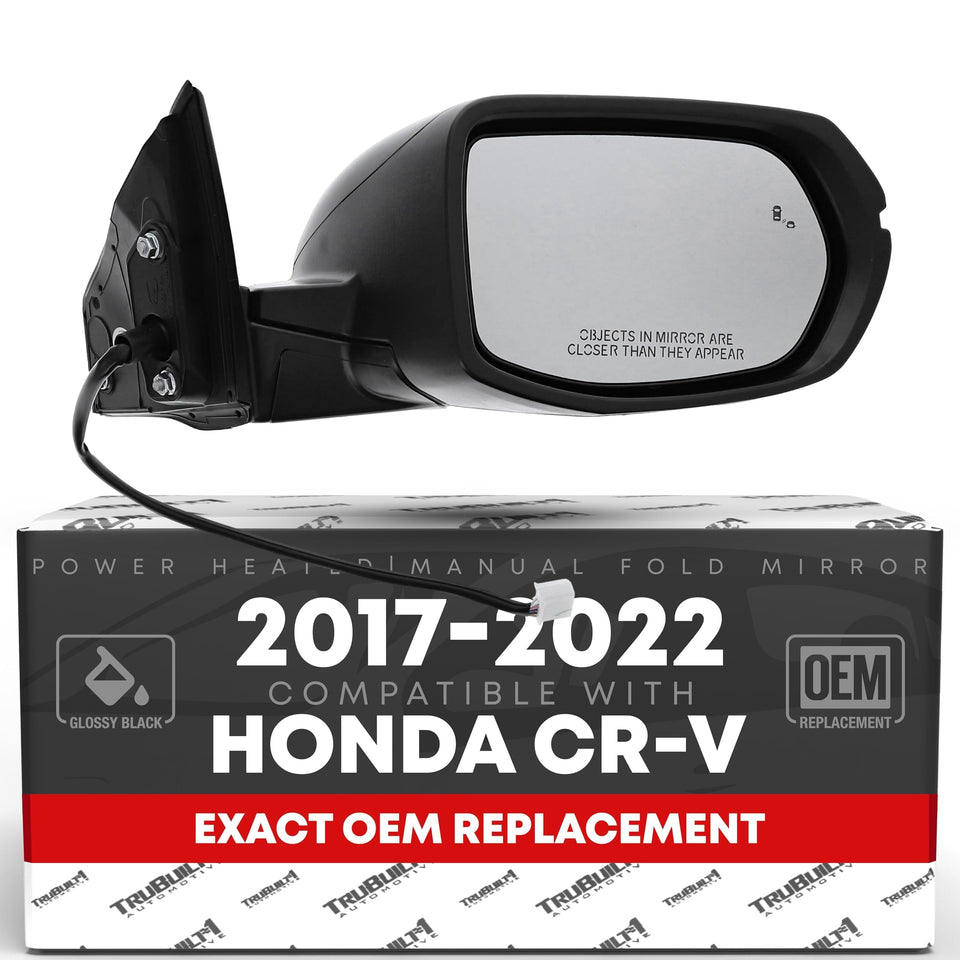 T1A passenger mirror front assembly showing sleek black cover and OEM fit