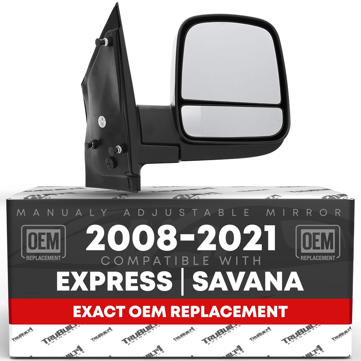 T1A passenger mirror front view showing accurate OEM fit and finish