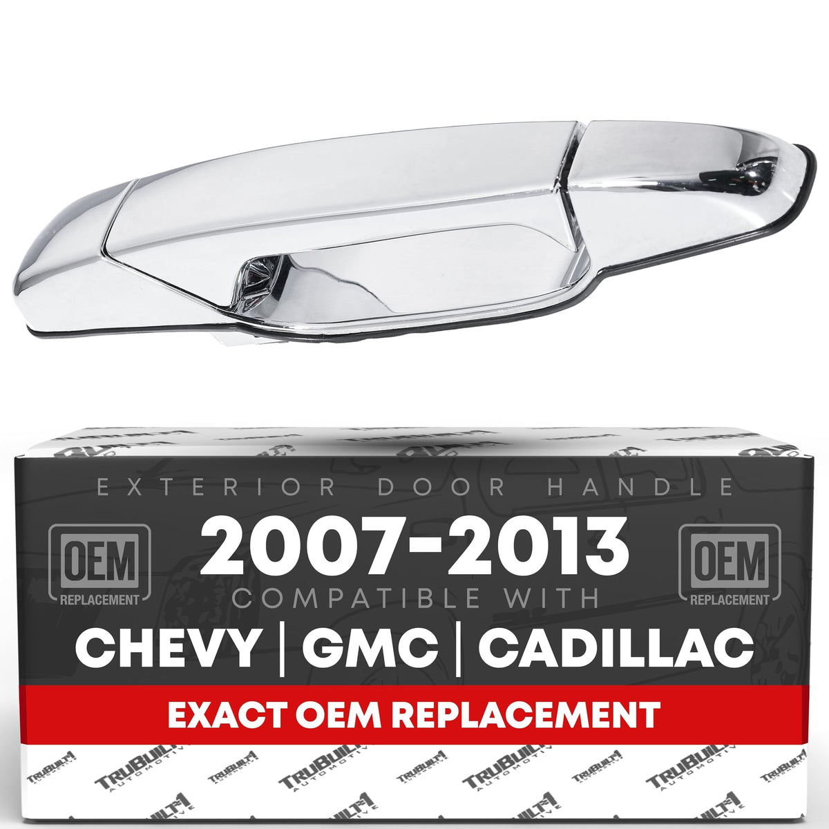 T1A chrome rear right handle front view showing clean finish and fitment benefit