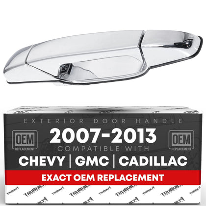 T1A chrome rear right handle front view showing clean finish and fitment benefit