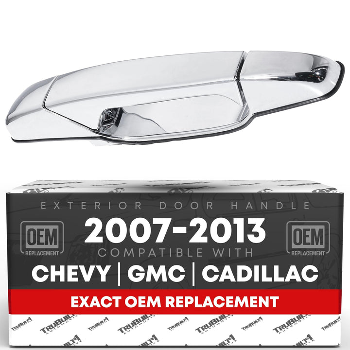 T1A chrome rear right handle front view showing clean finish and fitment benefit