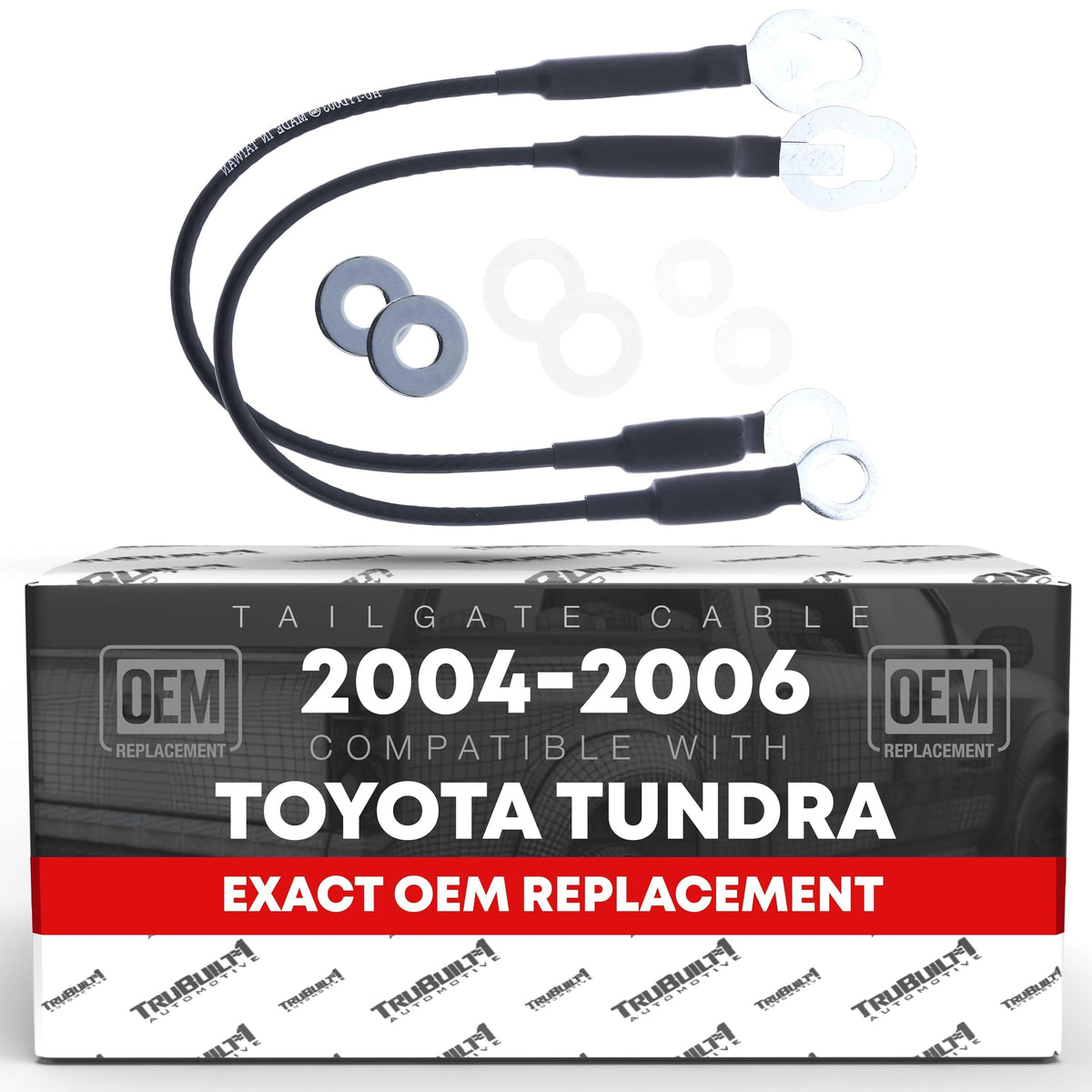 T1A front view of tailgate cable showing fit and ready to install for reliable support
