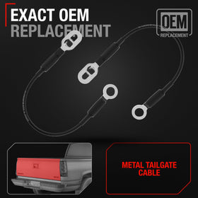 T1A cable installed on Chevrolet truck tailgate demonstrating restored stability benefit