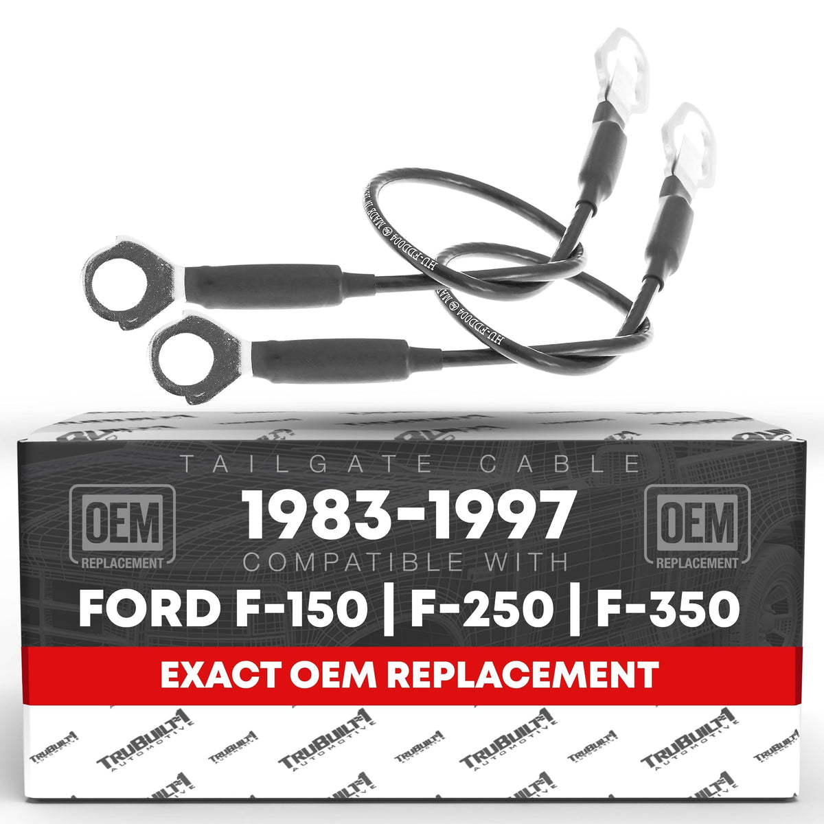 T1A tailgate cables front packaging showing complete left and right set benefit reliability