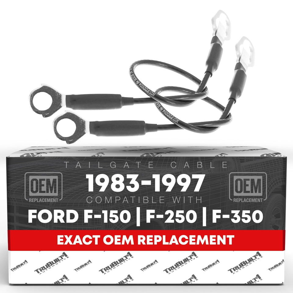 T1A tailgate cables front packaging showing complete left and right set benefit reliability