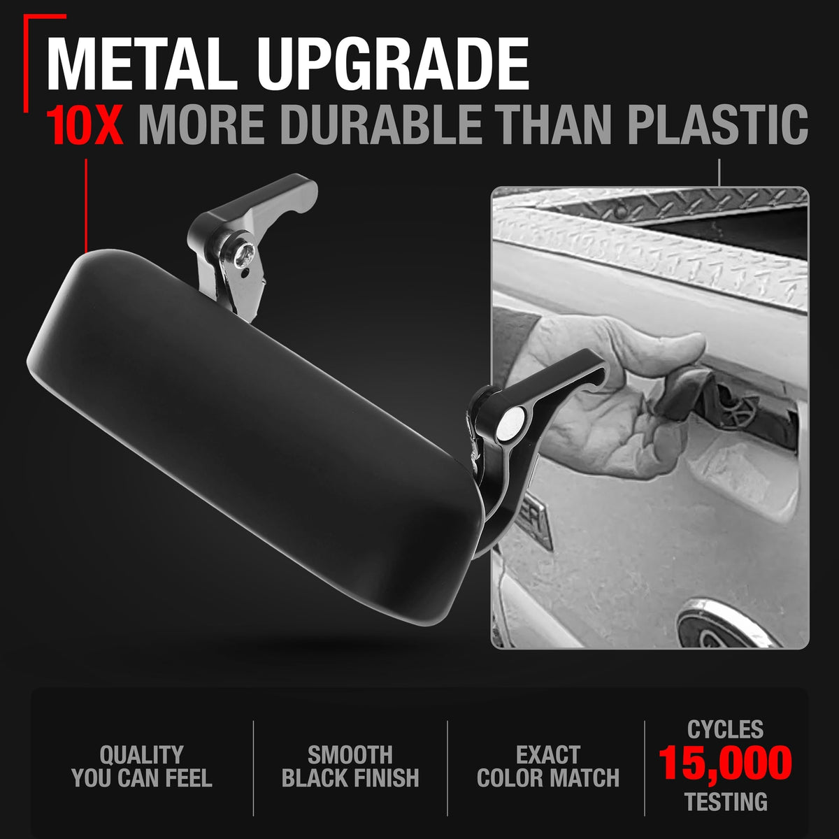T1A handle close texture showing metal grain and corrosion resistance benefit