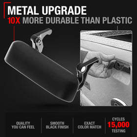 T1A handle close texture showing metal grain and corrosion resistance benefit