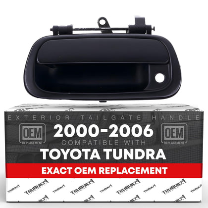 T1A front view of tailgate handle showing smooth black finish and fit