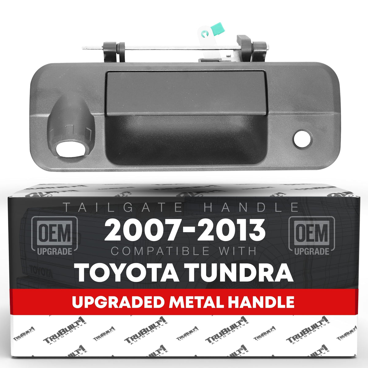 T1A tailgate handle front view showing fit and OEM alignment for easy replacement