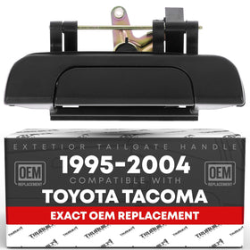 T1A tailgate handle front view showing exact OEM fit and restored appearance