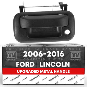 T1A front view of black tailgate handle showing OEM-style fit and restored appearance