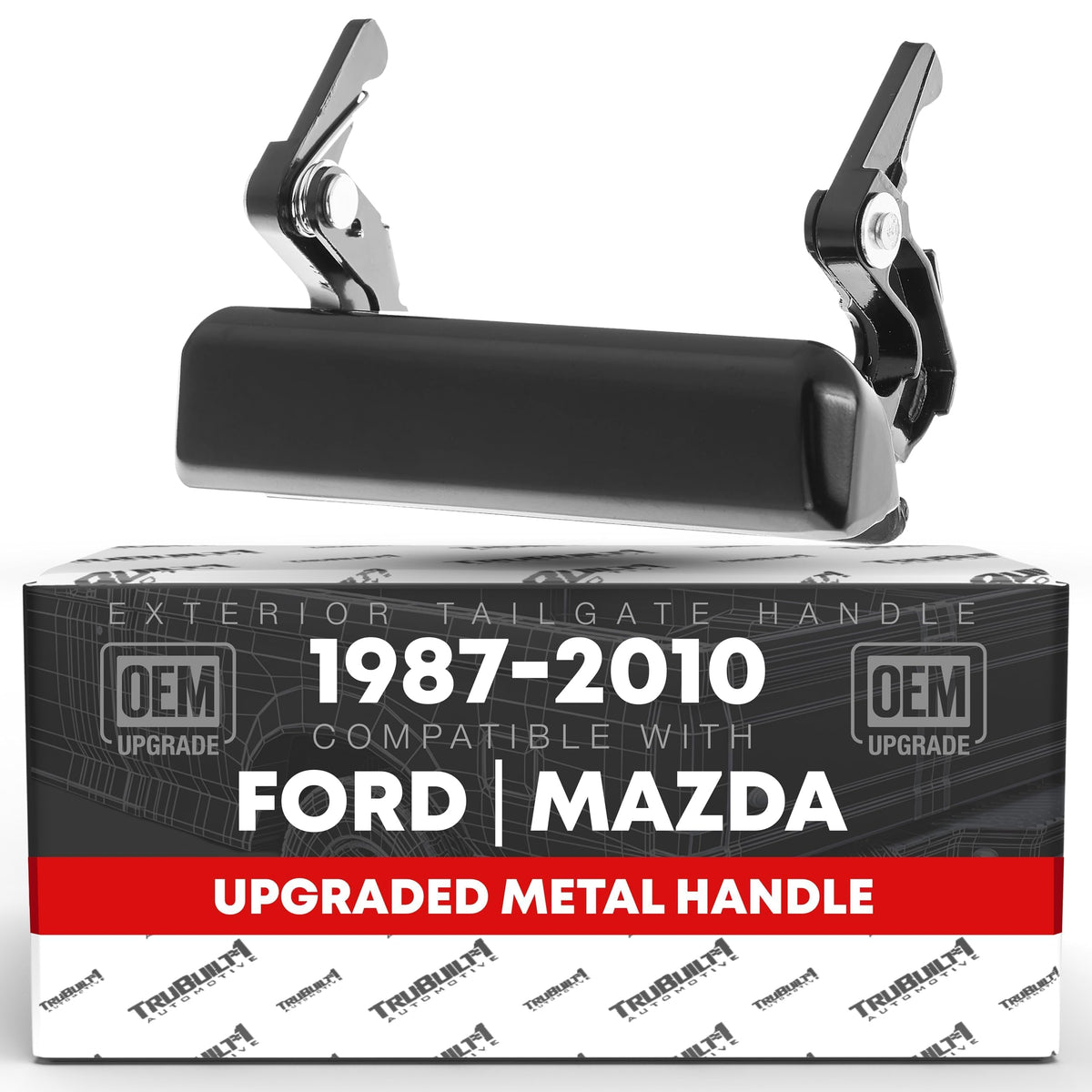 T1A tailgate handle front view showing fit and durable finish