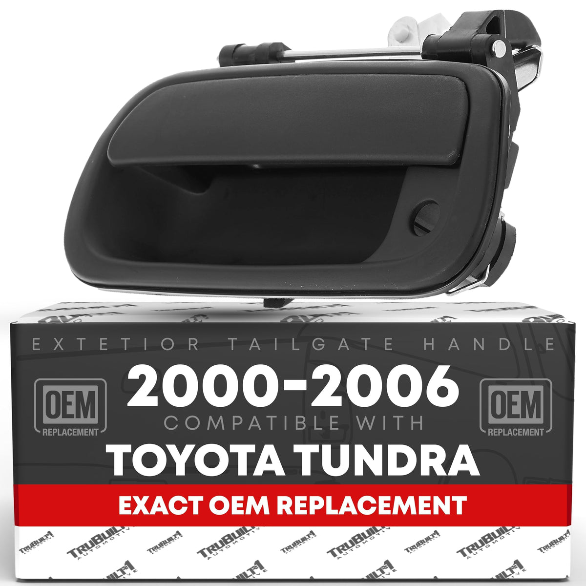 T1A tailgate handle front view showing exact OEM fit and restored appearance