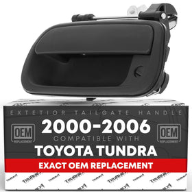 T1A tailgate handle front view showing exact OEM fit and restored appearance