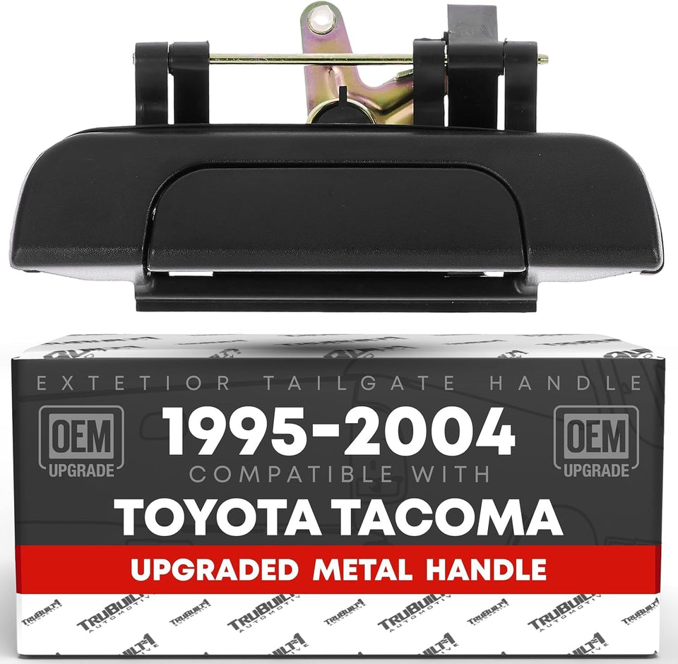 T1A tailgate handle front view showing factory-fit appearance and restored look