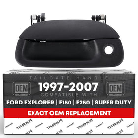 T1A tailgate handle front view showing fit and OEM alignment benefit