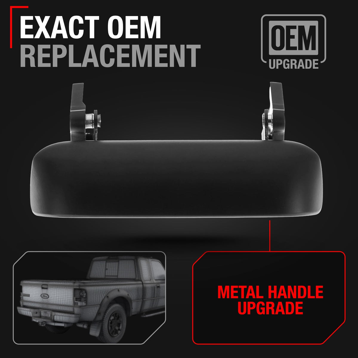 T1A tailgate handle installed on Ford Ranger demonstrating restored function benefit