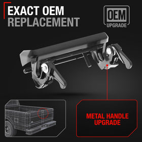 T1A handle installed on truck demonstrating restored tailgate function