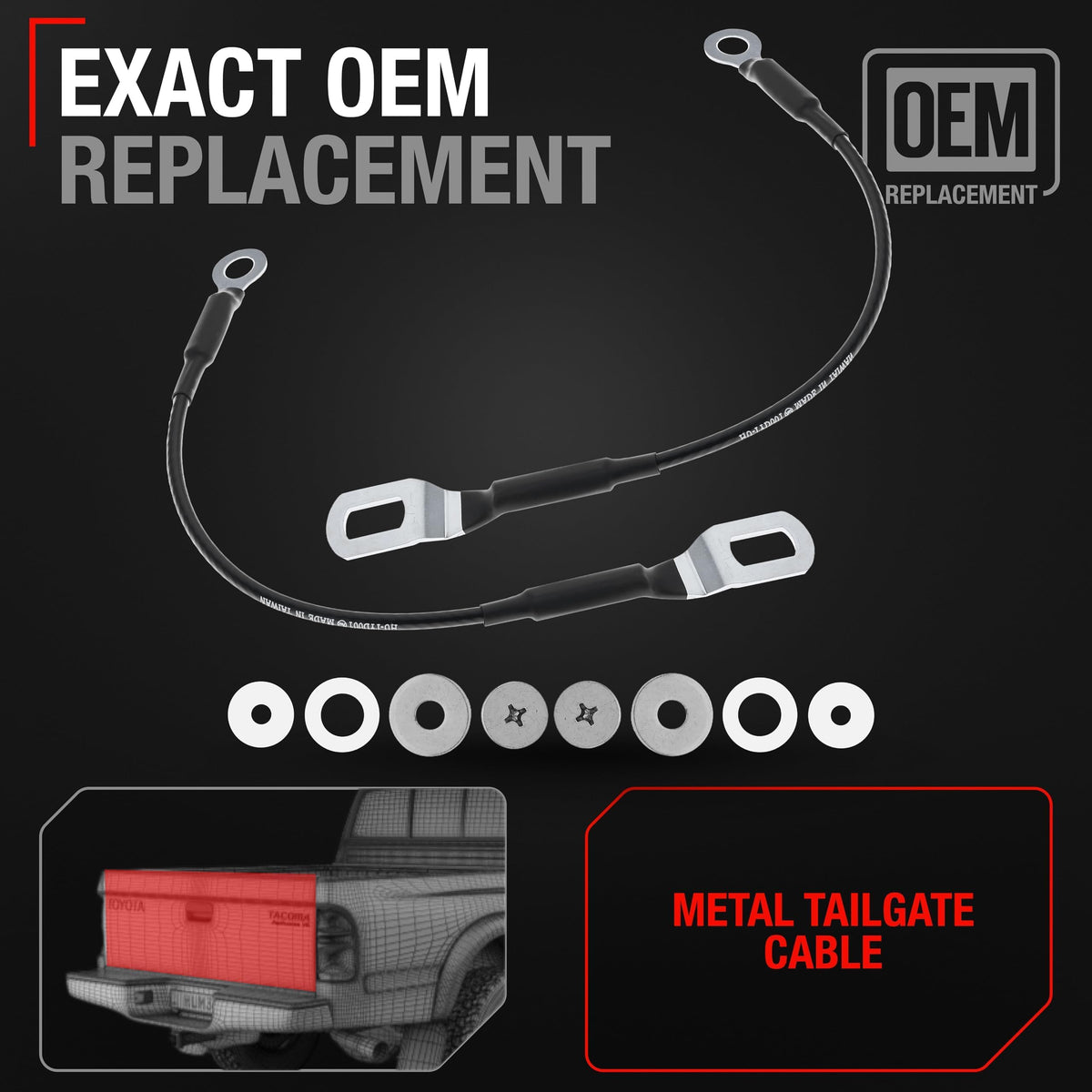 T1A cable mounted on Tacoma tailgate demonstrating restored smooth motion