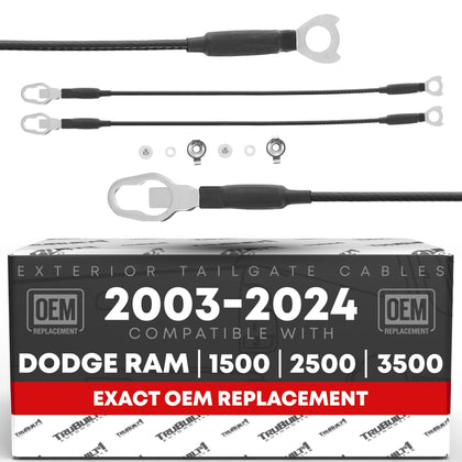 T1A tailgate cable front packaging showing OEM-fit benefits