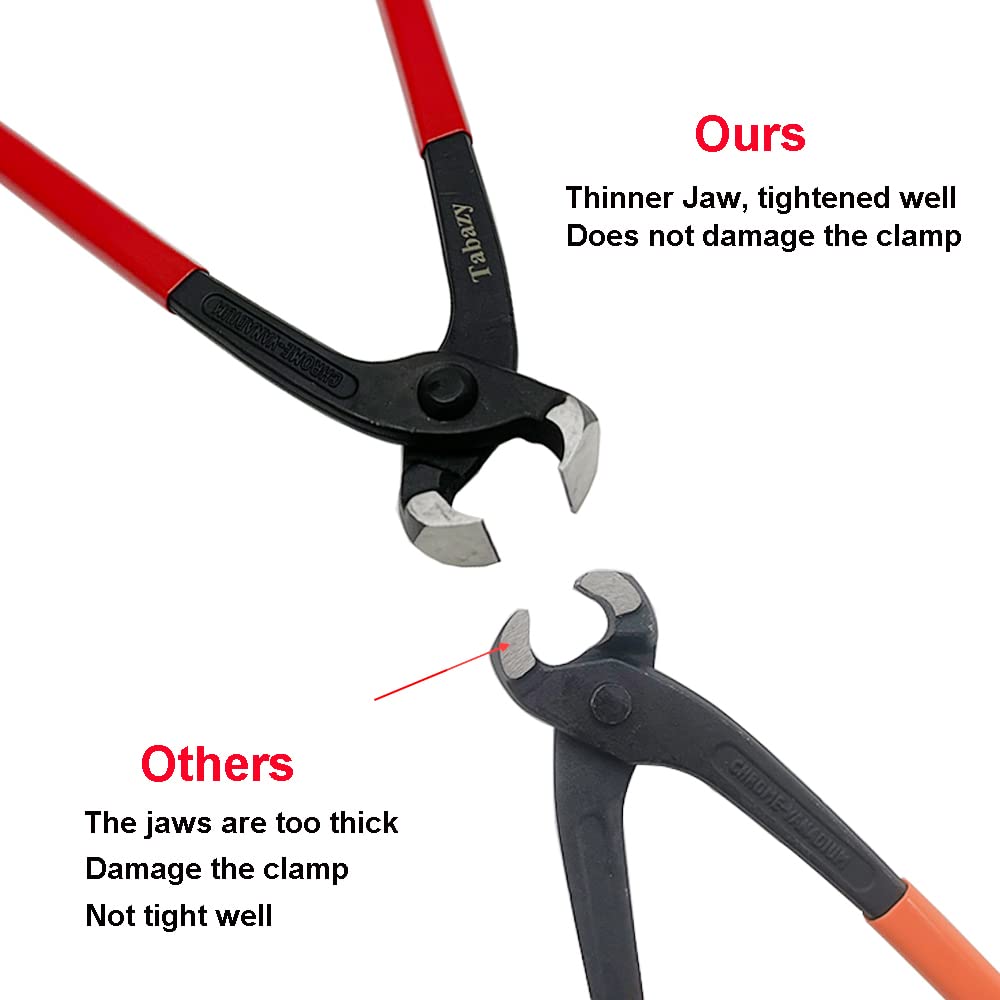 Tabazy clamp size comparison layout showing small and large clamp range