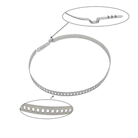 Tabazy kit contents arrangement with pliers and twelve stainless clamps