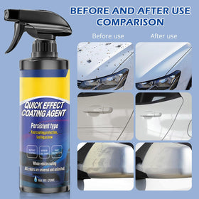TABOUNTS bottle being sprayed on car door showing fast cleaning action