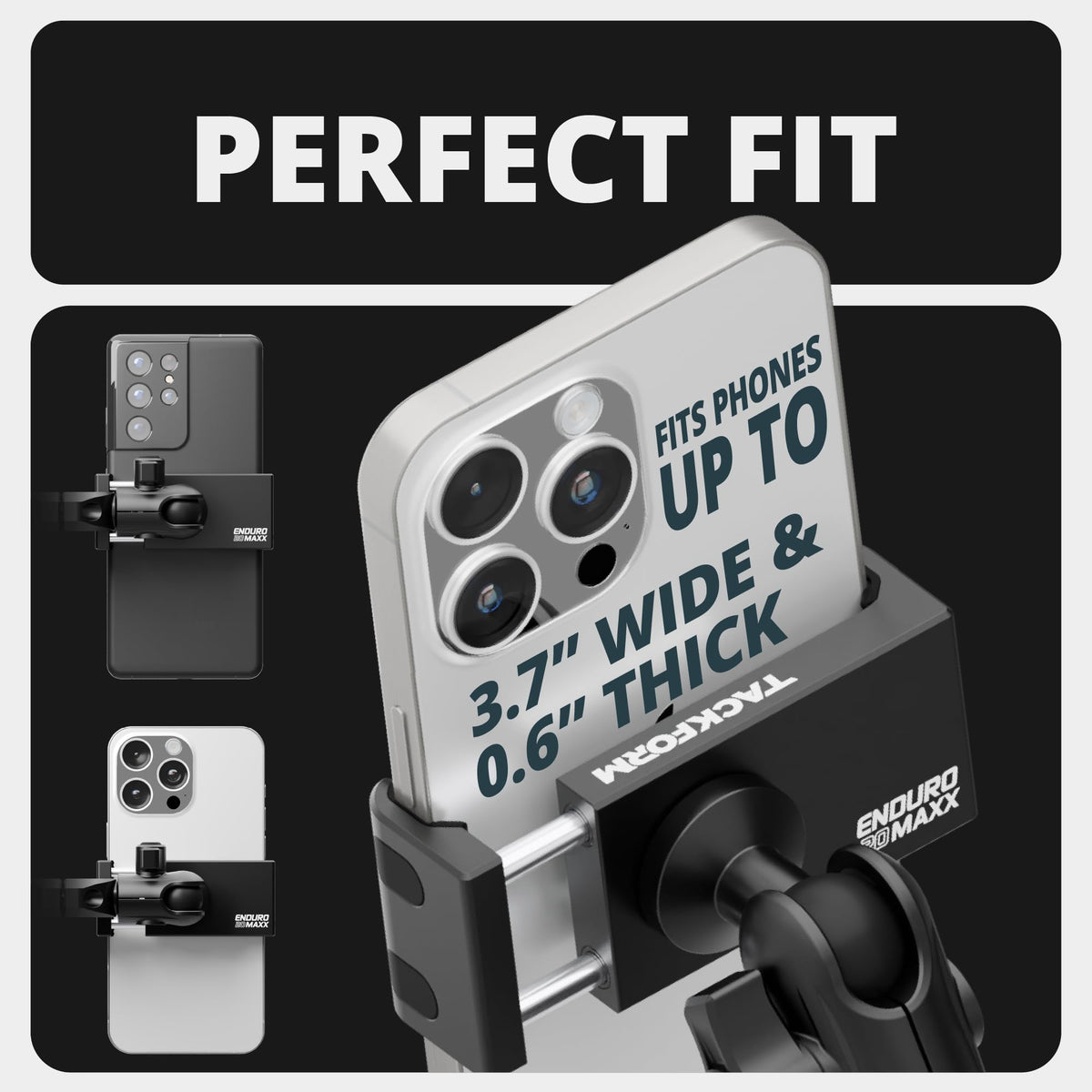 Tackform short reach arm profile keeps phone close for visibility