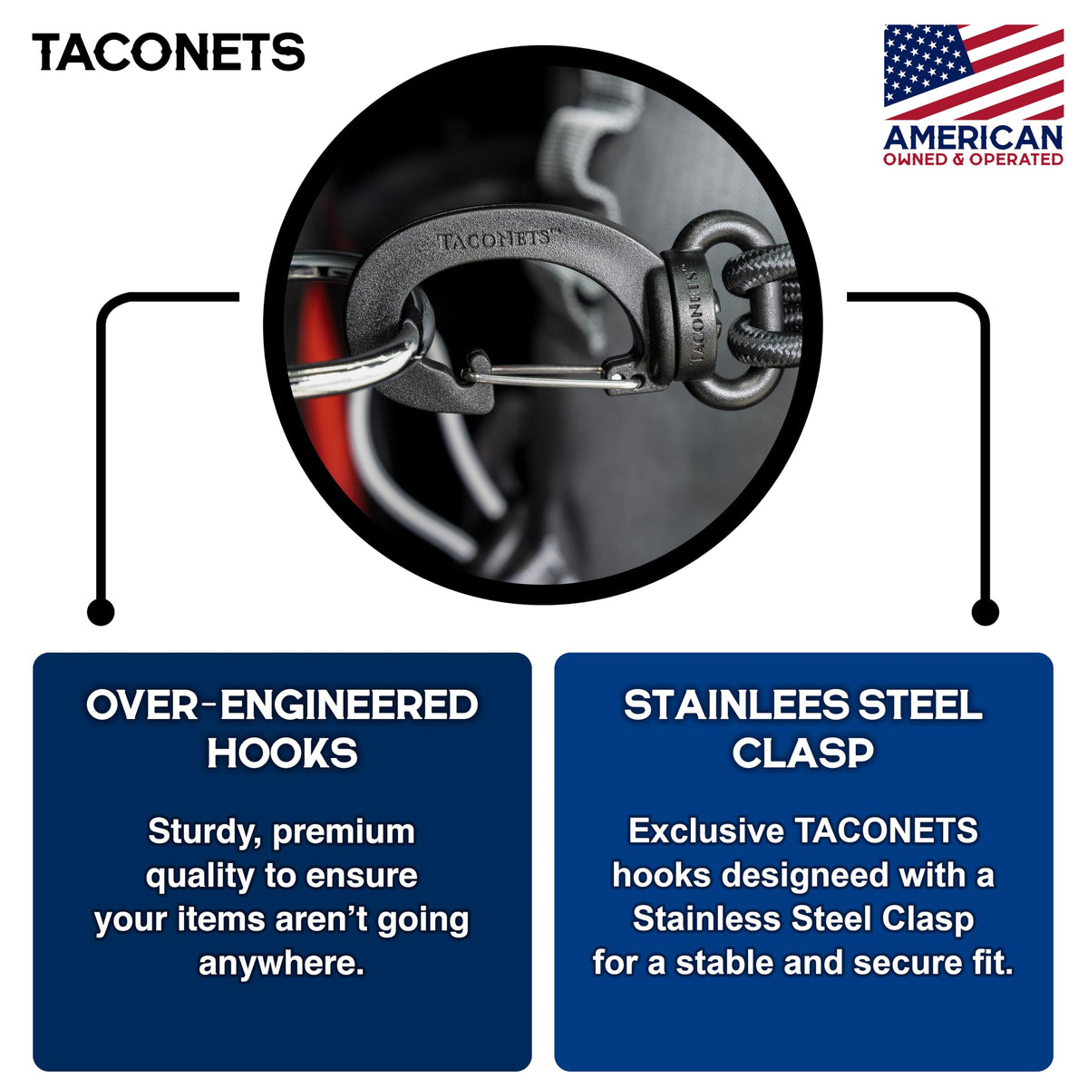 TacoNets compact storage bag showing portability and neat storage benefit