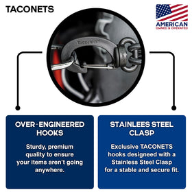 TacoNets compact storage bag showing portability and neat storage benefit
