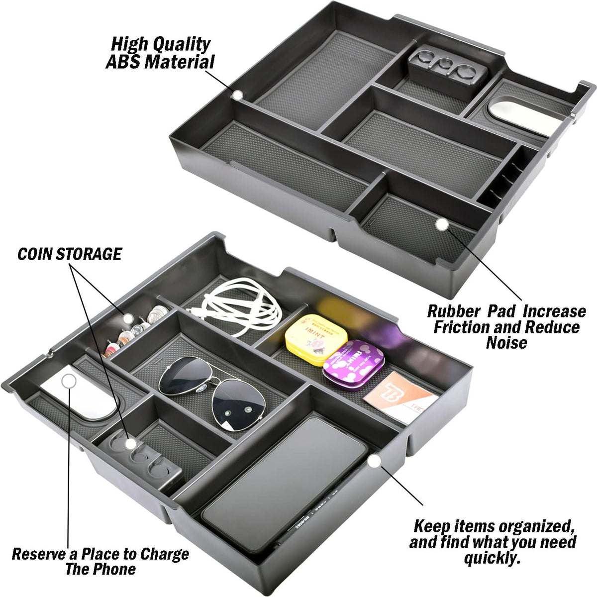 TACOBRO removable coin box organized coins and quick retrieval