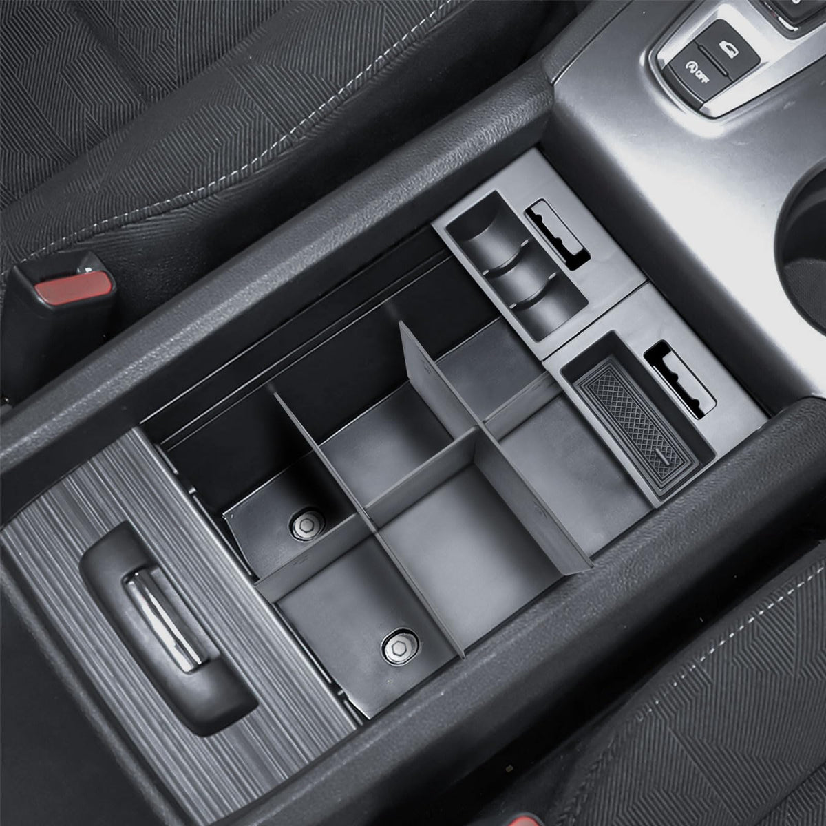 TACOBRO top view divider holding phone and coins for easy access