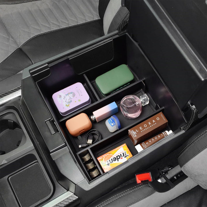 TACOBRO front view of full tray showing organized compartments and neat storage benefit