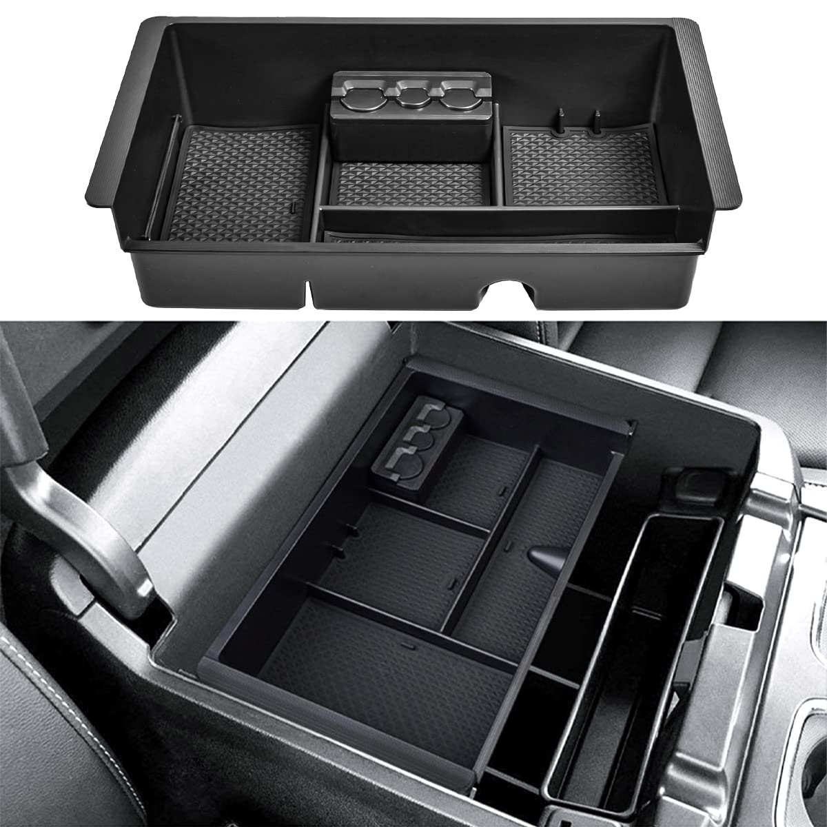 TACOBRO in truck dashboard lifestyle shot showing tidy interior benefit