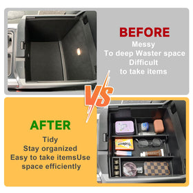 TACOBRO scale comparison showing tray dimensions and how it fits typical truck items